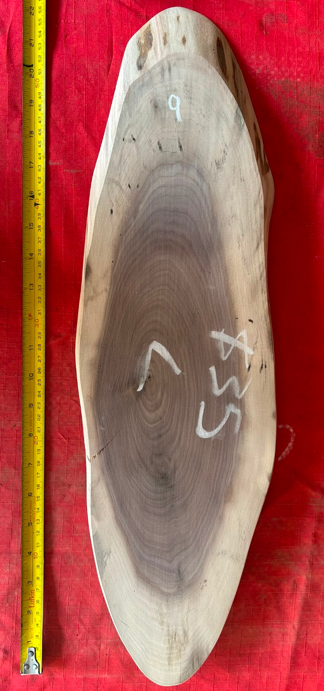 22" Premium Black Walnut Oval Charcuterie Board #009