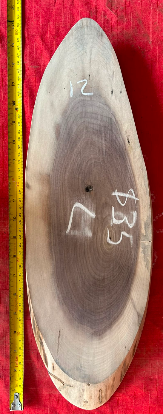 20.5" Premium Black Walnut Oval Charcuterie Board #012